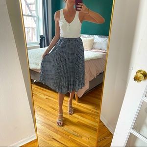 Banana Republic Pleated Lined Midi Swing Skirt